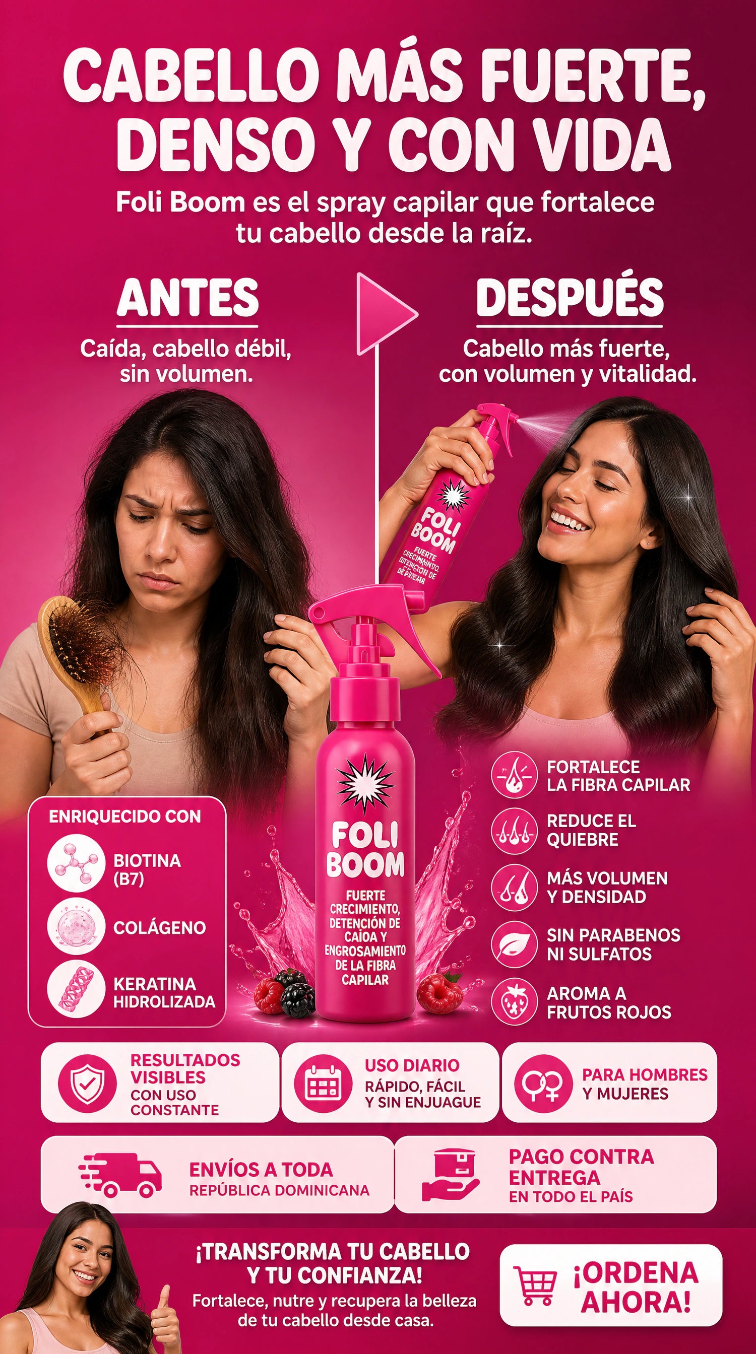before_after - Spray anti caida del pelo FoliBoom